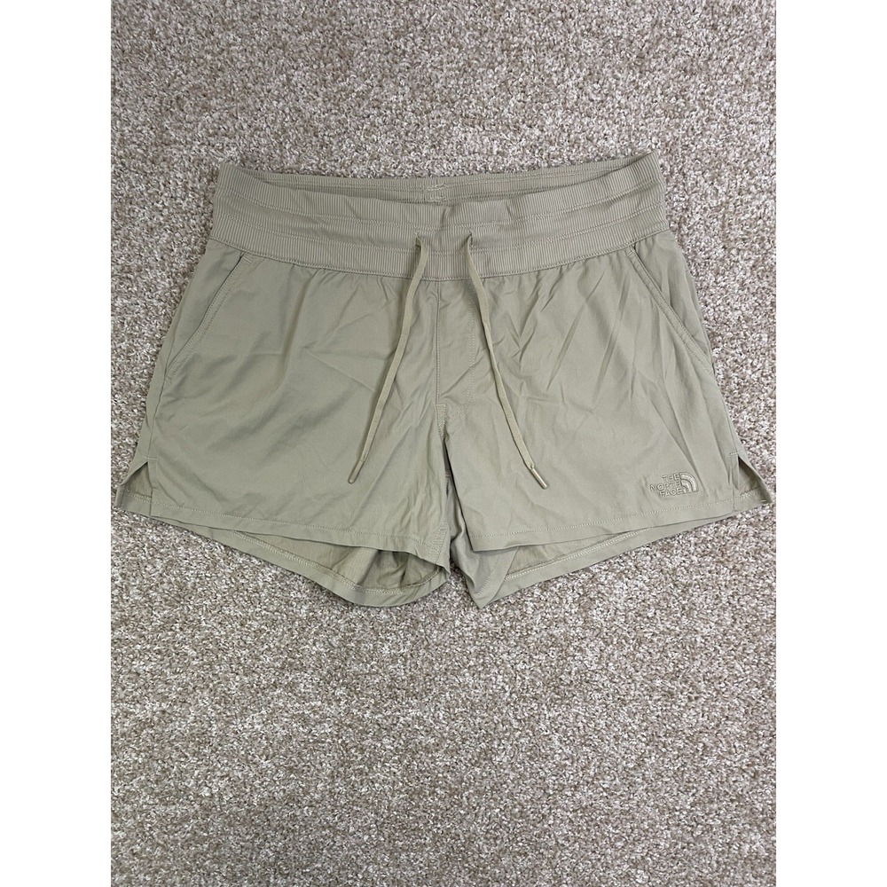 The North Face Aphrodite Motion Shorts Womens M Twill Beige Active Flash-Dry